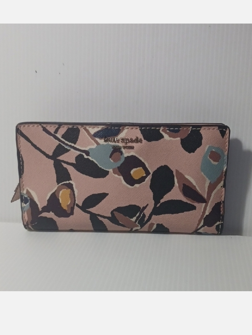Kate Spade Cameron Rose Multi Floral Zip Slim Wallet